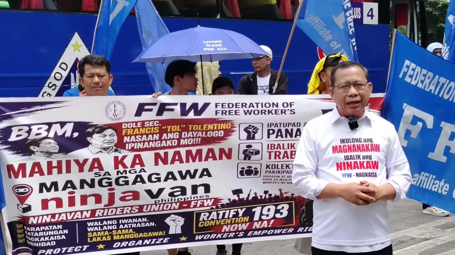 WORKERS' SONA. Representatives of the NAGKAISA! Labor Coalition hold a press conference following President Ferdinand Marcos Jr.'s 2026 State of the Nation Address, saying the speech failed to address workers' key concerns, including low wages, job security, and contractualization. The coalition renewed its call for a ₱200 national legislated wage increase, saying Filipino workers need concrete reforms rather than temporary relief measures. (Supplied photo)