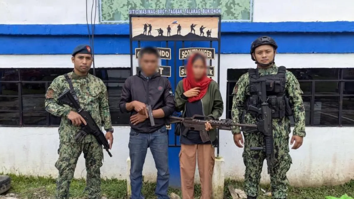 Two former food suppliers of the Communist Terrorist Group (CTG) voluntarily surrendered to government authorities in Talakag, Bukidnon on July 20,2026. During the surrender, they turned over firearms and pledged to support the government's peace and reconciliation efforts. Authorities said the surrender reflects the continuing decline of the CTG's support network in the province.  Photo courtesy of PRO-10.