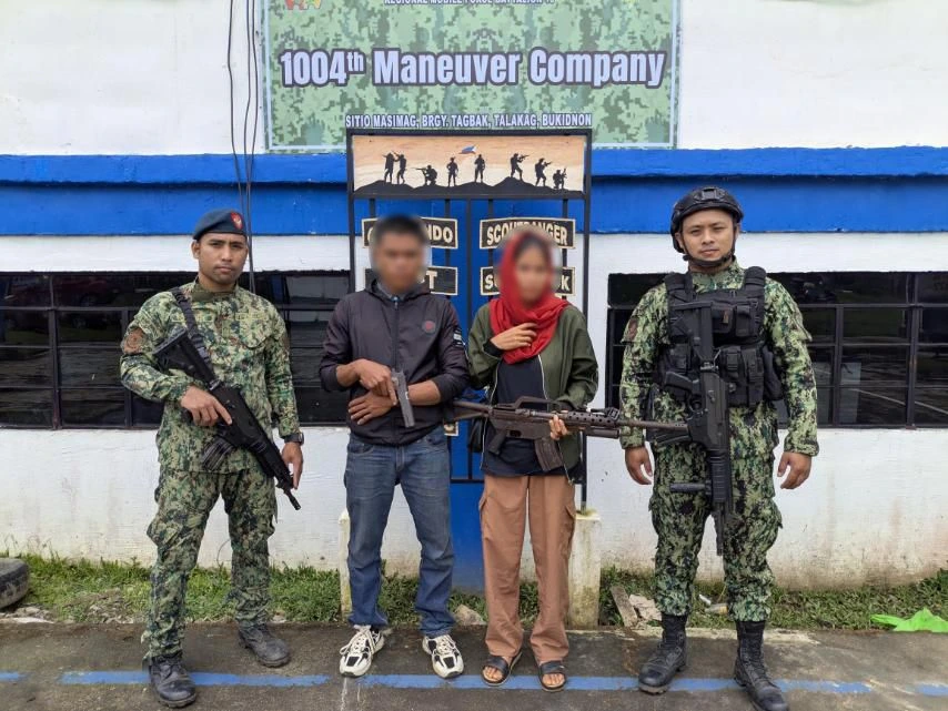 Two former food suppliers of the Communist Terrorist Group (CTG) voluntarily surrendered to government authorities in Talakag, Bukidnon on July 20,2026. During the surrender, they turned over firearms and pledged to support the government's peace and reconciliation efforts. Authorities said the surrender reflects the continuing decline of the CTG's support network in the province.  Photo courtesy of PRO-10.