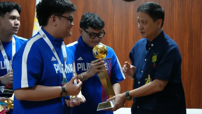 The Philippine Sports Commission administered an official recognition ceremony at the Rizal Memorial Sports Complex to document the corporate and athletic milestones achieved by the eGilas Pilipinas roster. PSC Chairman Patrick Gregorio accepted the eFIBA championship hardware from Laus Group Esports executives, validating ongoing state structural support framework programs for electronic sports. (Photo courtesy of the Philippine Sports Commission)