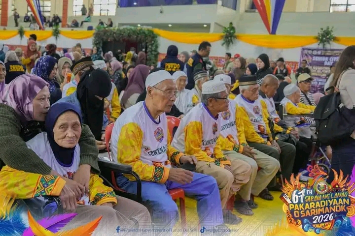 Senior citizens from various municipalities across Lanao del Sur traveled to the provincial capitol complex for the 2026 Ranaw Serbisyo Day. The localized assistance drive targets elderly residents across rural and urban zones in the province during the month-long Pakaradiyaan o Sarimanok festival. (Photo courtesy of the Provincial Government of Lanao del Sur)