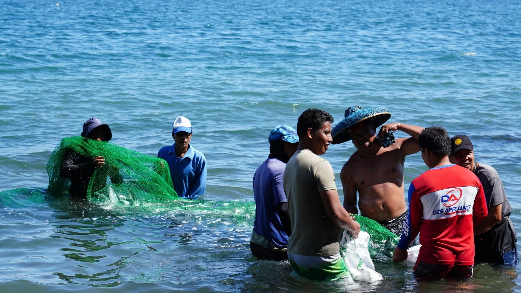 REGIONAL SEAFOOD ENGINE: Small-scale municipal fishers gather a green drag net heavy with fresh marine catch off the coast of Lanao del Norte. According to official fisheries data, Lanao del Norte generated 45,473 metric tons of fish and seafood in 2025—accounting for 61.1 percent of Northern Mindanao's total production—driven largely by an 18.87 percent surge in small-boat coastal catches. (Photo courtesy of BFAR-10)
