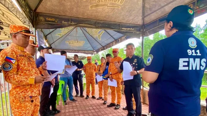 ON FESTIVAL WATCH. Emergency responders activate the Incident Command Post (ICP) at Rio de Oro Boulevard to coordinate security, traffic, and emergency response operations throughout the month-long Higalaay Festival 2026. (Photo courtesy of the Cagayan de Oro City Information Office)