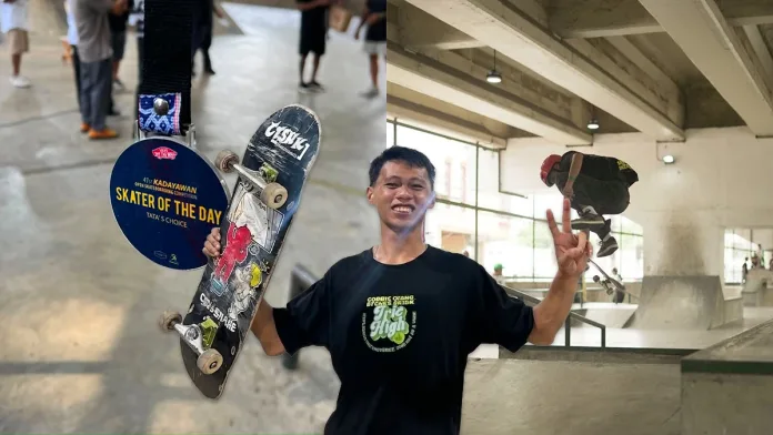 Cagayan de Oro's Garren Pol Garrido displays his award-winning style at the 41st Kadayawan Festival Open Skateboarding Competition in Davao City, earning the "Skater of the Day" title. (Photo courtesy of Skateboarding Dabaw, and Garren Pol Garrido)