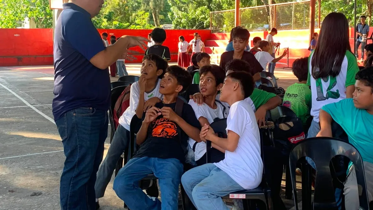 YOUTH SAFETY. Grade 7 learners of Yumbing National High School join the Youthcare Program 2026 at Agoho Covered Court in Camiguin, learning practical skills on making healthy choices, staying safe, and protecting themselves. (Photo courtesy of Yumbing National High School)