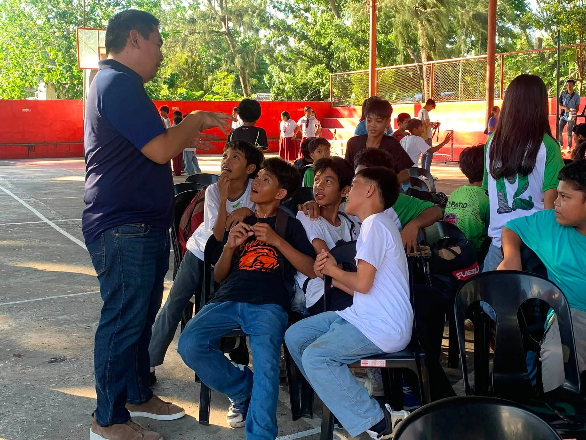 YOUTH SAFETY. Grade 7 learners of Yumbing National High School join the Youthcare Program 2026 at Agoho Covered Court in Camiguin, learning practical skills on making healthy choices, staying safe, and protecting themselves. (Photo courtesy of Yumbing National High School)