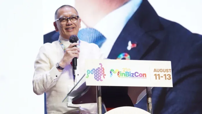 AGRI INVESTMENTS. DA-10 Regional Executive Director Jose Apollo Y. Pacamalan presents investment opportunities in farm processing, post-harvest facilities, renewable energy, and digital agriculture during the 35th Mindanao Business Conference in Cagayan de Oro City on Aug. 12, aimed at creating better markets for farmers and strengthening Mindanao’s food supply. (Photo courtesy of JAKA/PIA-10)