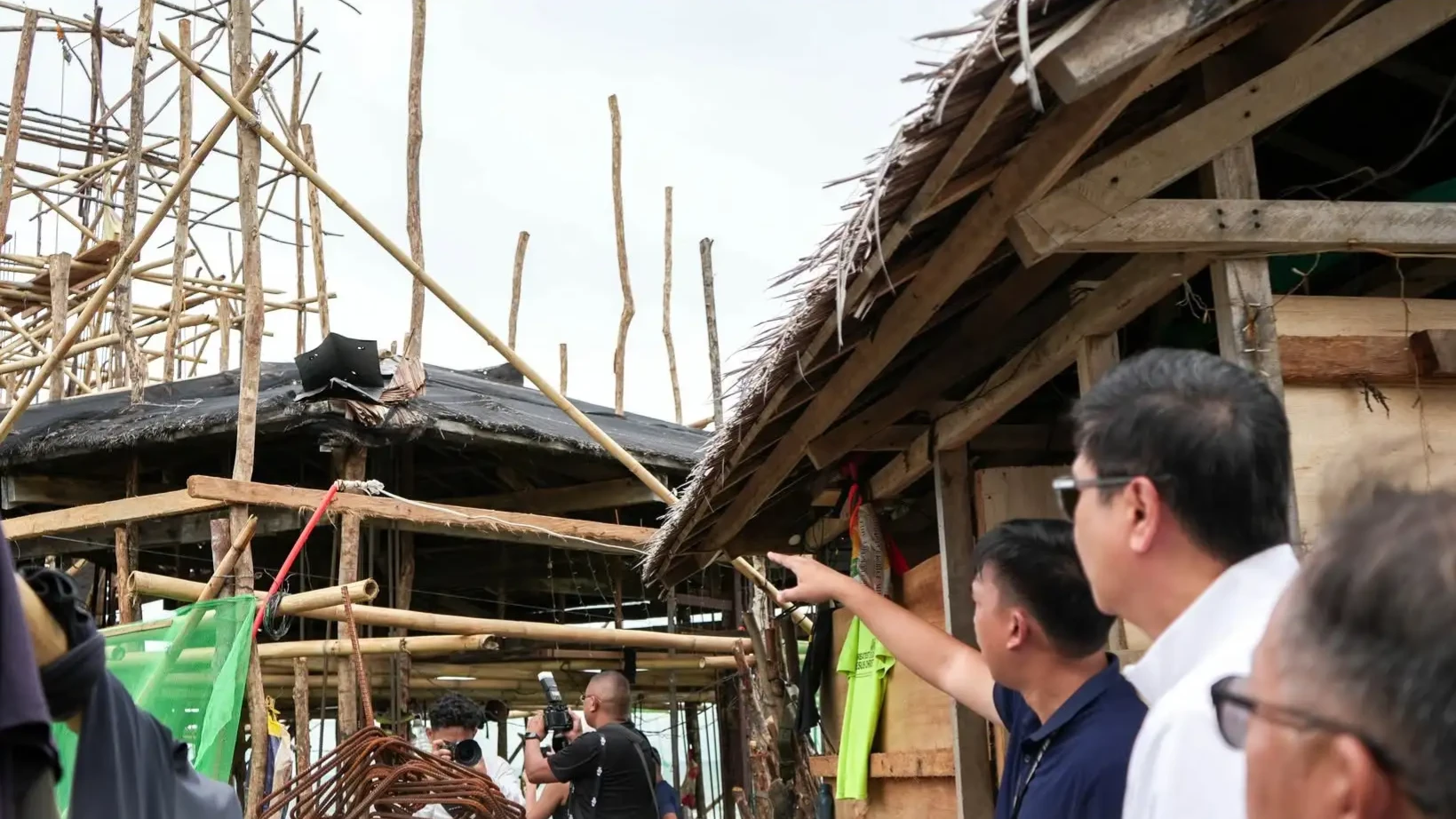 Local officials and tourism inspectors examine construction progress on the Cloud 9 boardwalk tower in General Luna, Siargao Island, during a site inspection on Thursday, July 31, 2026. The municipal government is upgrading coastal facilities, road networks, and public amenities ahead of hosting the 2026 World Surf League Championship Tour scheduled from Oct. 31 to Nov. 10. (Photo courtesy of LGU General Luna)