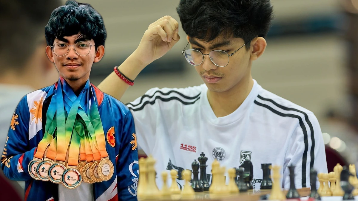 Seventeen-year-old International Master Christian Gian Karlo Arca of Zamboanga City displays the 12 medals—six gold and six silver—he won at the 24th ASEAN+ Age-Group Chess Championships at Our Tampines Hub in Singapore, which concluded Monday, Aug. 17, 2026. (Photo courtesy of National Chess Federation of the Philippines)