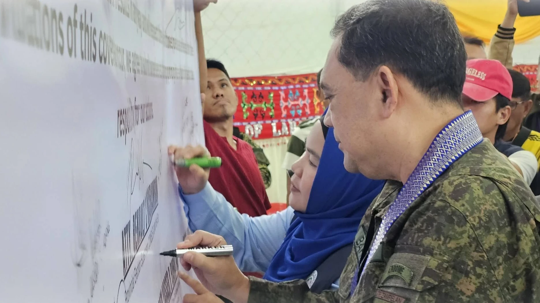 Stakeholders from government agencies, security forces, political parties, religious groups and communities join the Unity Walk in Marawi City on August 10, 2026, as part of efforts to promote peaceful and orderly 2026 Bangsamoro Parliamentary Elections. (Photo by 101st Infantry Brigade)