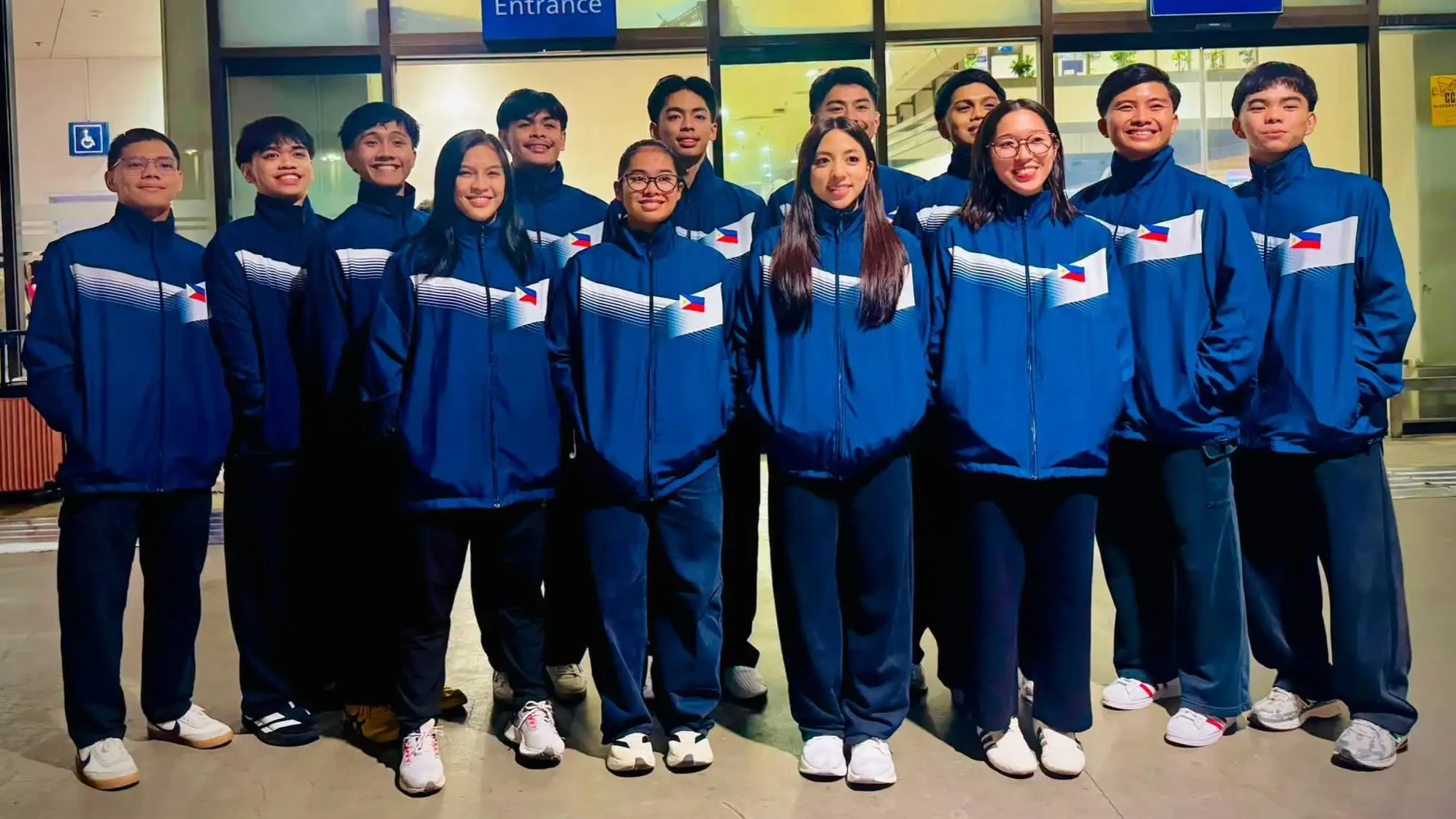 Athletes representing the Philippine taekwondo delegation gather in team uniform before competing at the 2026 World Taekwondo Hanmadang in Seoul, South Korea. Home-grown Mindanao martial artists, including General Santos City native Adriel Angelo Rodriguez and Tangub City native Arthur Diaz, brought home gold and silver medals across poomsae, team, and Taekwon Chejo events. (Photo courtesy of Philippine Taekwondo Association)