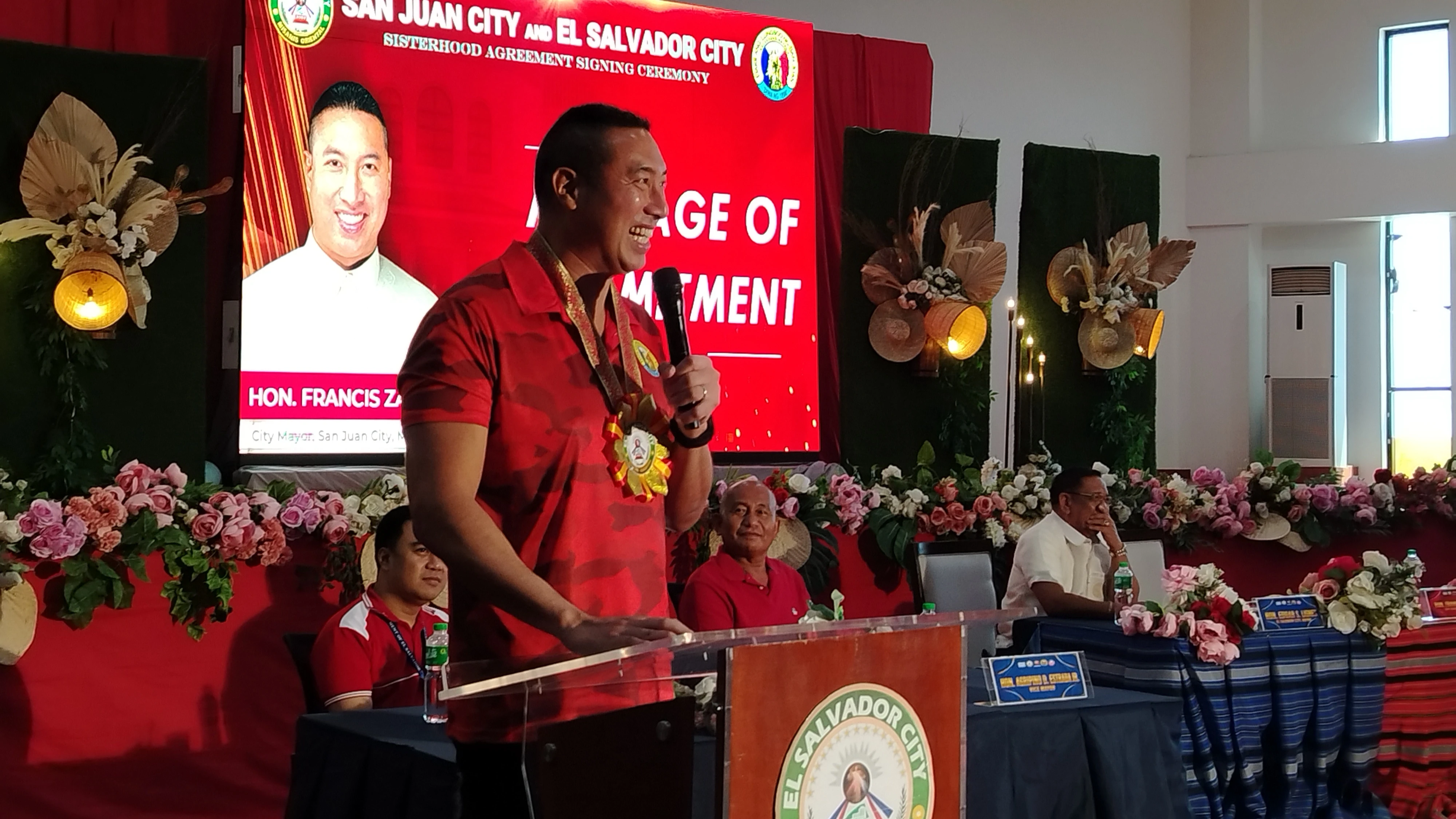 SISTER-CITY PARTNERSHIP. San Juan City Mayor Francis Zamora announces plans to formalize a sisterhood agreement with Cagayan de Oro City during his visit to Northern Mindanao. The partnership is expected to strengthen cooperation in governance, tourism, trade, investment, and public service as the city hosts the League of Cities of the Philippines National Executive Board Meeting this August. (Photo by Shiela Mae Butlig)