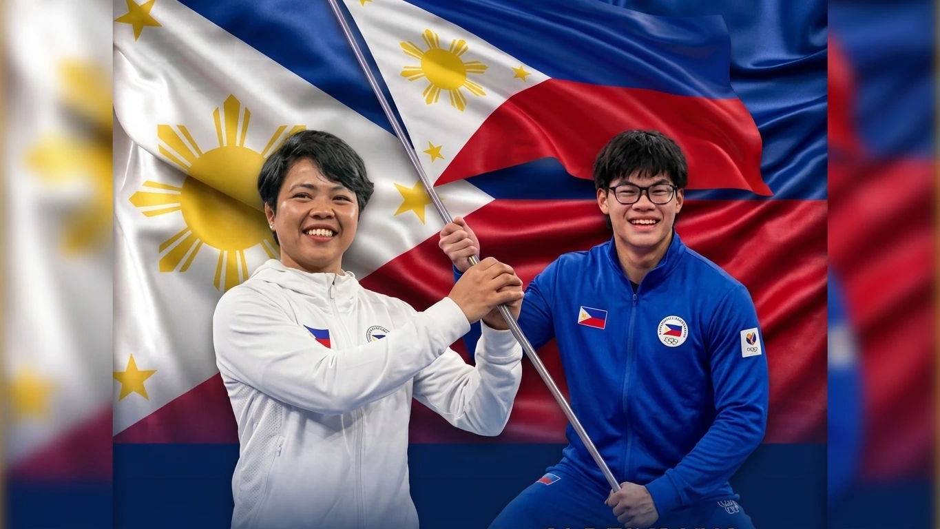 World junior record-breaker Albert Ian Delos Santos of Zamboanga City and Olympic bronze medalist Aira Villegas lead the Philippine delegation at the 20th Asian Games in Aichi-Nagoya, Japan. Selected by POC President Abraham "Bambol" Tolentino, the duo will carry the flag for Team Pilipinas as national athletes target eight gold medals in weightlifting, boxing, and other events. (Photo courtesy of the Philippine Olympic Committee)