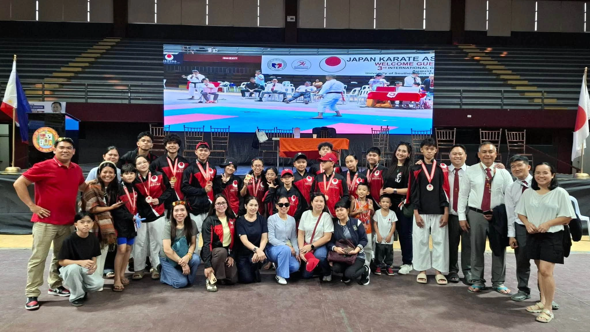The Cagayan de Oro City karate contingent celebrates a successful 23-medal haul at the 3rd JKA Philippines International Gasshuku and Tournament. Photo Courtesy of Jace Carbajosa