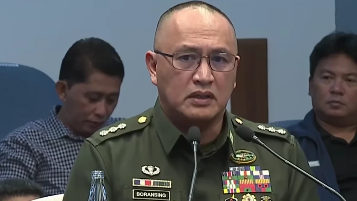 Col. Manaros Boransing II testifies during the Senate impeachment trial regarding DepEd's confidential fund expenditures. (Screen grabbed from Inquirer YT)