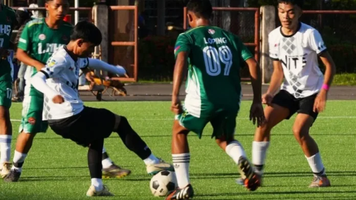 ON THE PITCH. Football players battle for ball control during a match at the Lanao del Norte Provincial Meet held on the FIFA-certified artificial turf pitch of the Mindanao Civic Center Sports Complex in Tubod, Lanao del Norte. The sports facility serves as the premier venue for provincial and regional athletic meets across Northern Mindanao. (File Photo courtesy of the Provincial Government of Lanao del Norte)