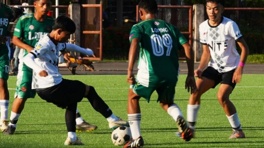 ON THE PITCH. Football players battle for ball control during a match at the Lanao del Norte Provincial Meet held on the FIFA-certified artificial turf pitch of the Mindanao Civic Center Sports Complex in Tubod, Lanao del Norte. The sports facility serves as the premier venue for provincial and regional athletic meets across Northern Mindanao. (File Photo courtesy of the Provincial Government of Lanao del Norte)