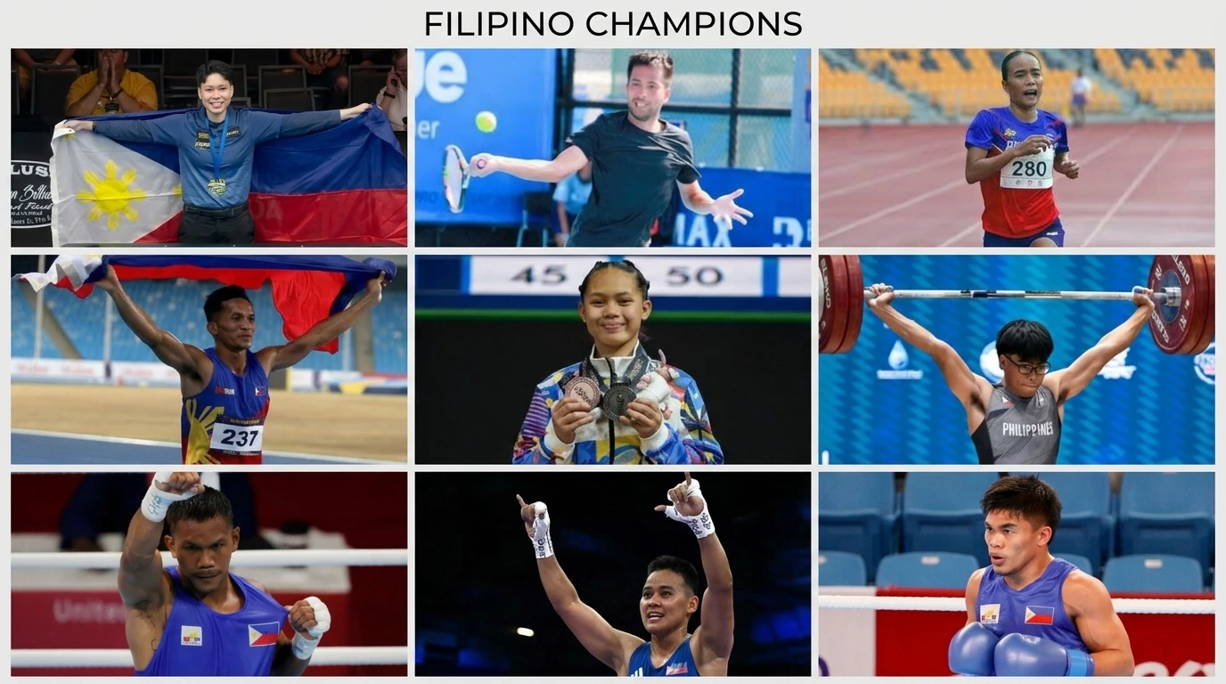 Team Philippines delegates from Mindanao prepare for the 20th Asian Games in Aichi-Nagoya, Japan. Top athletes include Tokyo Olympic medalists Carlo Paalam (Cagayan de Oro) and Nesthy Petecio (Davao del Sur), WPA world champion Chezka Centeno (Zamboanga City), ITF tennis titlist Francis Casey Alcantara (CDO), and top-ranked UPSA surfers Toby Espejon and Jayuard Alciso (Siargao). (Graphic / Photo supplied)