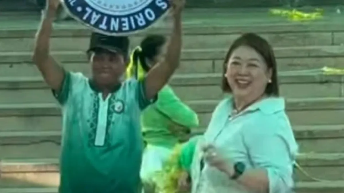 Misamis Oriental Governor Juliette Uy performs with provincial government employees during the Bangon Cheerdance Competition on Monday, September 7, at the Capitol Grounds in Cagayan de Oro City, held as part of the 126th Philippine Civil Service Anniversary celebration. Photo retrieved from the reel.