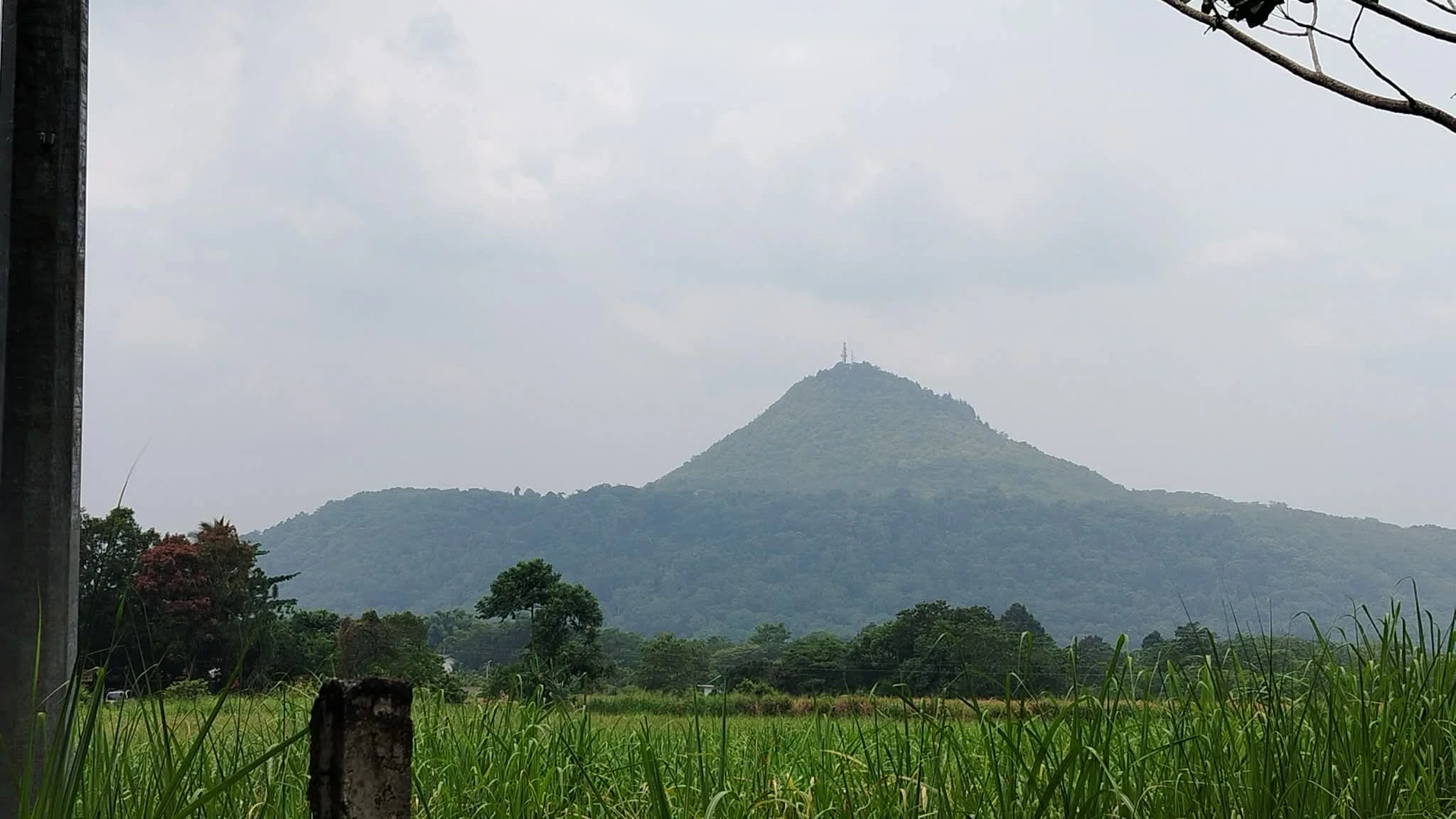HAZY SKIES. Haze covers Musuan Peak in Bukidnon as smoke from forest and peatland fires in Indonesia affects air quality in parts of Northern Mindanao. Photo by Shiela Mae Butlig
