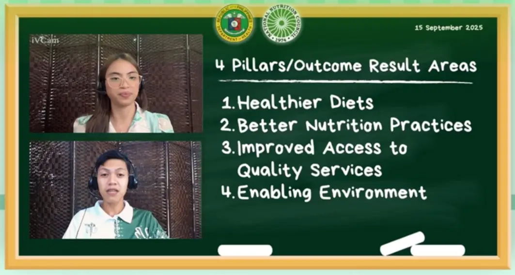 NUTRITION EDUCATION: NNC-10 Project Development Officer Candice Margarette Mongas discusses maternal and child nutrition during the Nutrition School-on-the-Air. The 2026 program will offer families practical lessons on nutrition and care during a child’s first 1,000 days. (Screengrab from NNC-10 Facebook page)