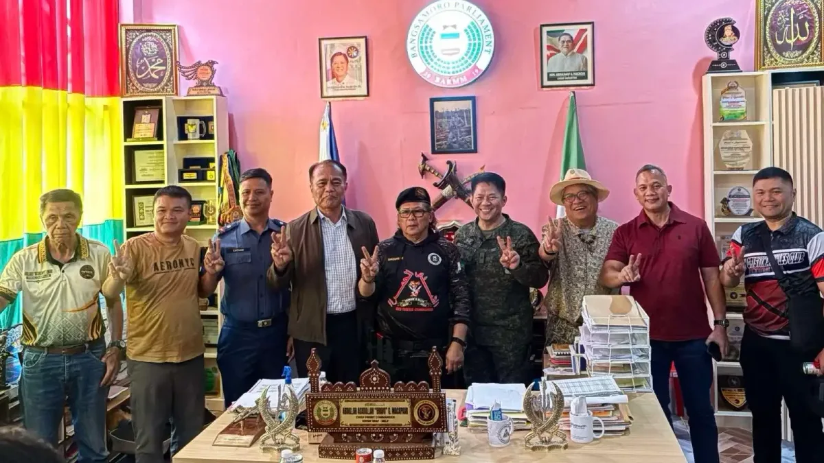 Military officials led by Brig. Gen. Bernardo Taqueban and MILF-BIAF commanders led by MP Abdullah “Bravo” Macapaar meet at Camp Bilal in Lanao del Norte on Sept. 11, 2026. Organized by OPAPRU and Presidential Peace Adviser Mel Senen Sarmiento, the security dialogue aims to ensure safe voting and peaceful BARMM parliamentary elections across Lanao del Norte. (Photo courtesy of OPAPRU)