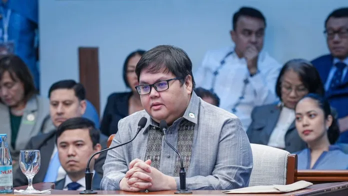 Anti-Money Laundering Council (AMLC) Secretariat Executive Director Ronel Buenaventura testifies at the witness stand during the Senate impeachment trial proceedings.