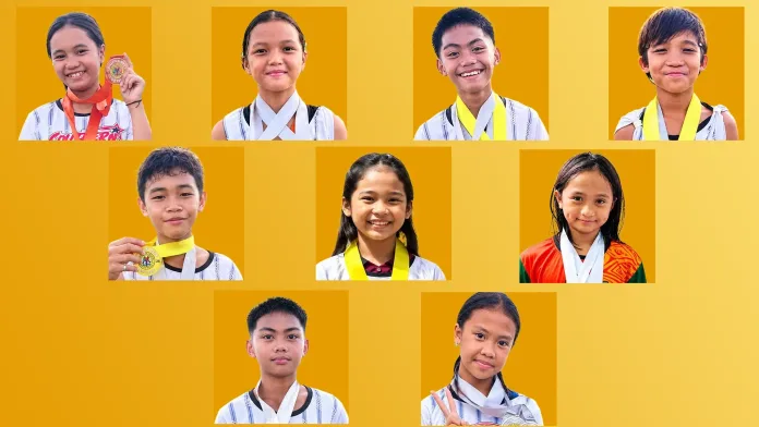 A multi-photo collage displaying portrait headshots of student-athletes from Indahag Elementary School holding and wearing their medals won during the Cagayan de Oro City Division Meet 2026.